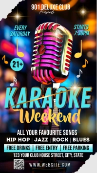 Black Neon Karaoke Weekend  Instagram Story Indaba yaku-Instagram template