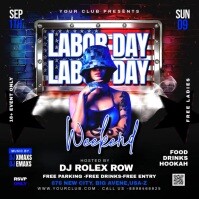 Black Neon Labor Day Party  Instagram Post template