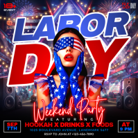 黑色 Labor Day Weekend Party Iphosti le-Instagram Template