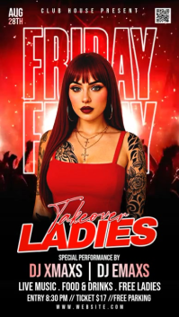 Black Ladies Night Club Event Facebook Story Template