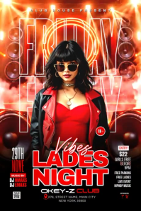 Sort Ladies Night Event Plakat Template