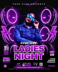 Black Neon  Ladies Night Club Party  Instagram Portrait template