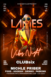 Black Neon Ladies Night Event Banner 4' × 6' Banier 4’×6’ template