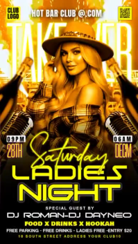 Black Neon Ladies Night Event Digital Display Video template