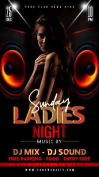 สีดำ Ladies Night Event Digitalt display Template