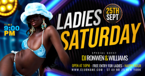 Black Neon Ladies Night Event Facebook Shared Image template