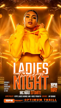 Black Neon Ladies Night Event Facebook Story Video template