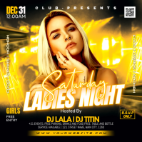 Black Neon Ladies Night Event Instagram Post template