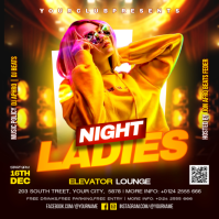Black Neon Ladies Night Event Instagram Post template