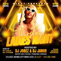 Black Neon Ladies Night Event Instagram Post template