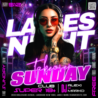 Черный Ladies Night Event Instagram Post Template