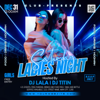 Black Neon Ladies Night Event Instagram Post template