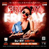 Black Neon Ladies Night Event Instagram Post template