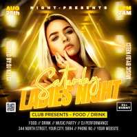 Black Neon Ladies Night Event Instagram Post template
