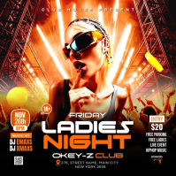 Black Neon Ladies Night Event Instagram Post Video template