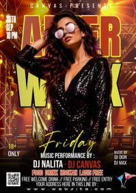 Black Neon Ladies Night Party A4 Video template