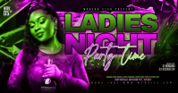 Black Neon Ladies Night Party Facebook Shared Image Video template