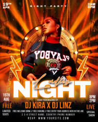 Black Neon Ladies Night Party Instagram Portrait Video template