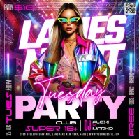 สีดำ Ladies Night Party Сообщение Instagram Template
