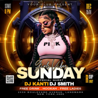 Black Neon Ladies Party Instagram Post Video template