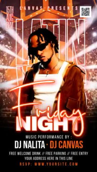 Black Neon Latin Music Event Instagram Story Video template