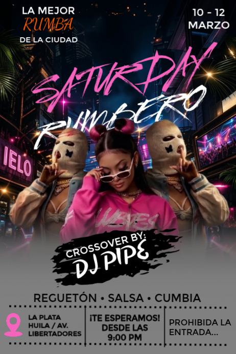 Black Latin Music Event Posters Template | PosterMyWall
