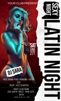 Black Neon Latin Night Party  Us Legal template
