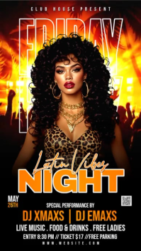 Black Neon Latin Vibes Night Instagram Story Video template