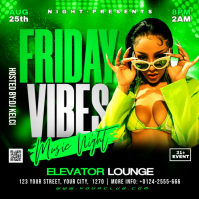 Black Neon Latin Vibes Party Instagram Post template