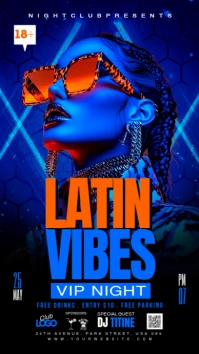 Black Neon Latin Vibes Party Instagram Story template