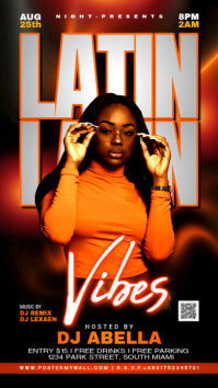 Black Neon Latin Vibes Party Instagram Story template