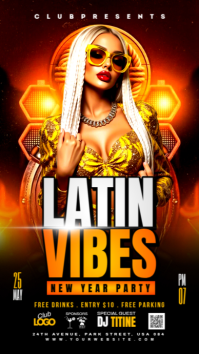 Black Neon Latin Vibes Party Instagram Story template