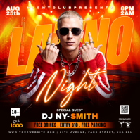 Black Neon Latino Nightclub Event Instagram Post Iphosti le-Instagram template
