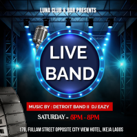 Black Neon Live Band Event Logo template
