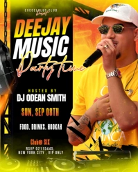 Black Neon Live Concert Dj Music Event Poster Instagram Portrait template