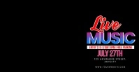 Black Neon Live Music Gambar Bersama Facebook template