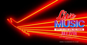 Black Neon Live Music Gambar Bersama Facebook template
