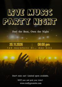 Hitam Live Music Party A6 Template