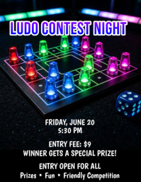 Black Ludo Game Poster Posters Template | PosterMyWall
