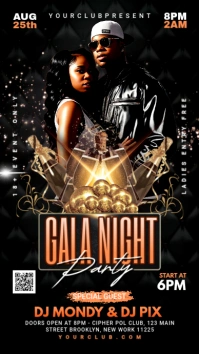 Black Neon Luxury Nightclub Flyer Instagram Story template