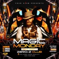 Black Neon  Magic Monday Party  Instagram Post template