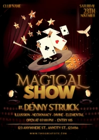 Black Neon Magical Show Event A4 template