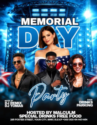 Black Neon Memorial Day Party Flyer Video template