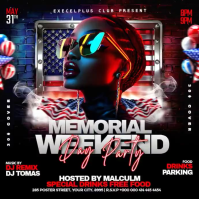 Black Neon Memorial Day Party Instagram Post Video Instagram-Beitrag template