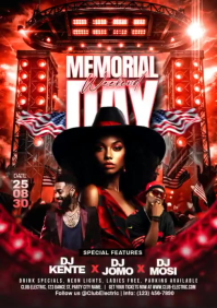 Black Neon Memorial Day Weekend Party A1 Video template