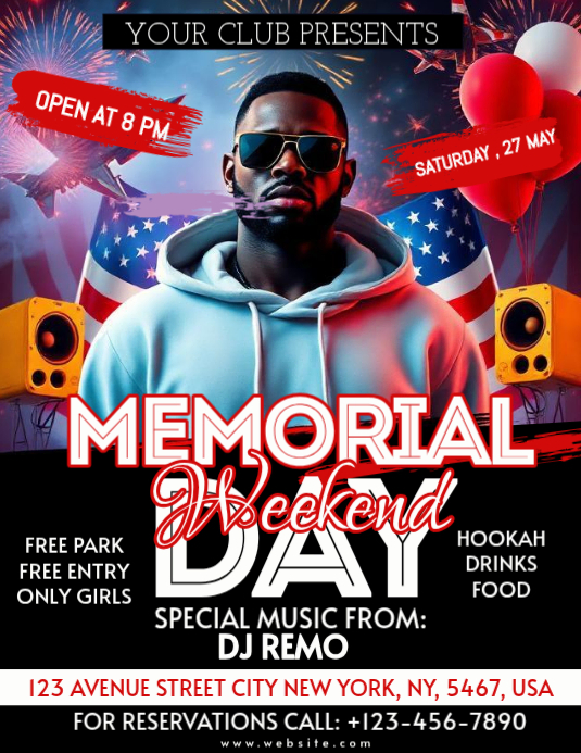 Memorial Day Weekend Party Template | PosterMyWall