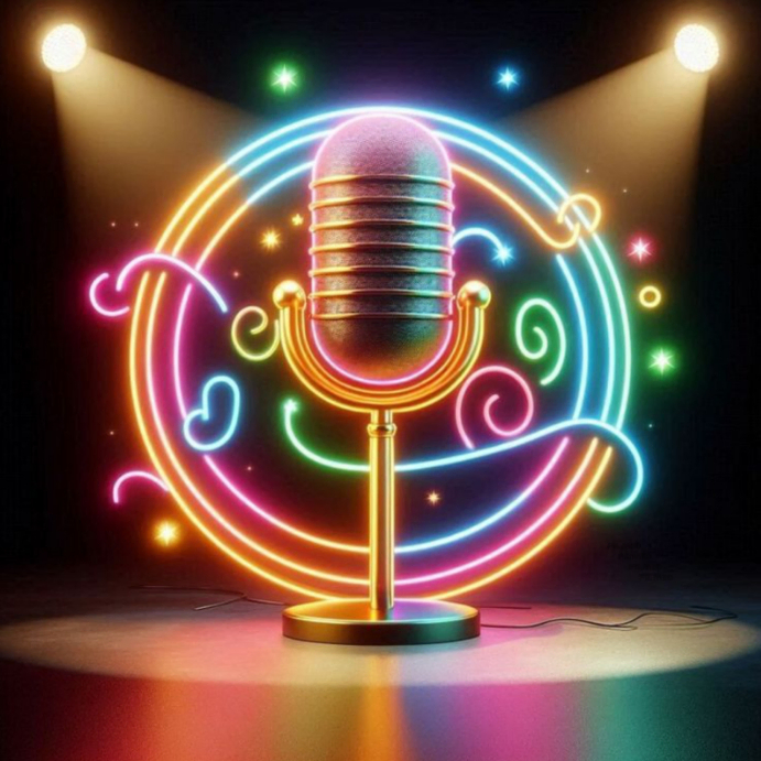 Modèle Black Neon Microphone Instagram Post | PosterMyWall