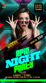 黑色 Midnight Party Display digitale Template