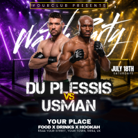 Black Neon MMA Fight Watch Party Instagram Post template