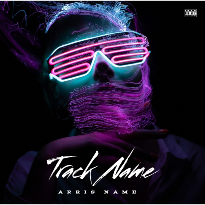 Black neon music album cover album cover Modelo | PosterMyWall